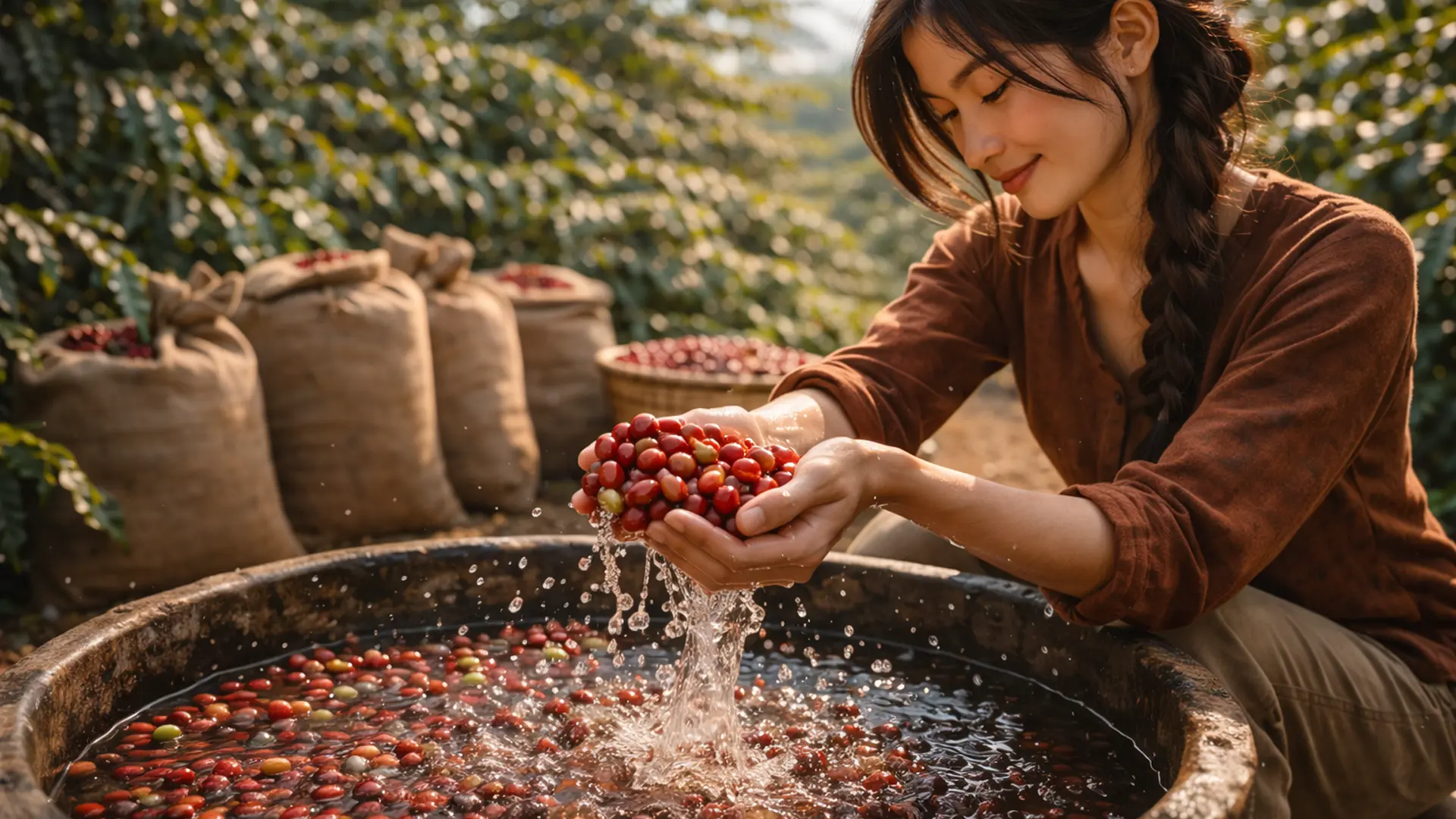 Cà phê được sản xuất tại Việt Nam.