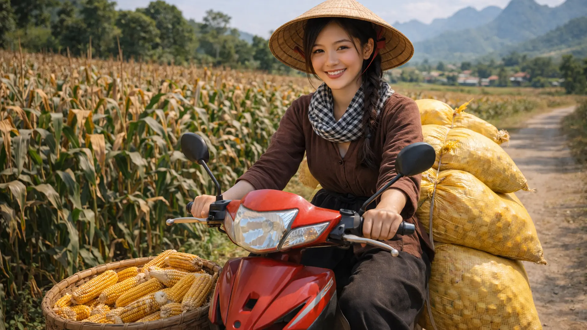 Sản phẩm ngô bảo quản tại kho.