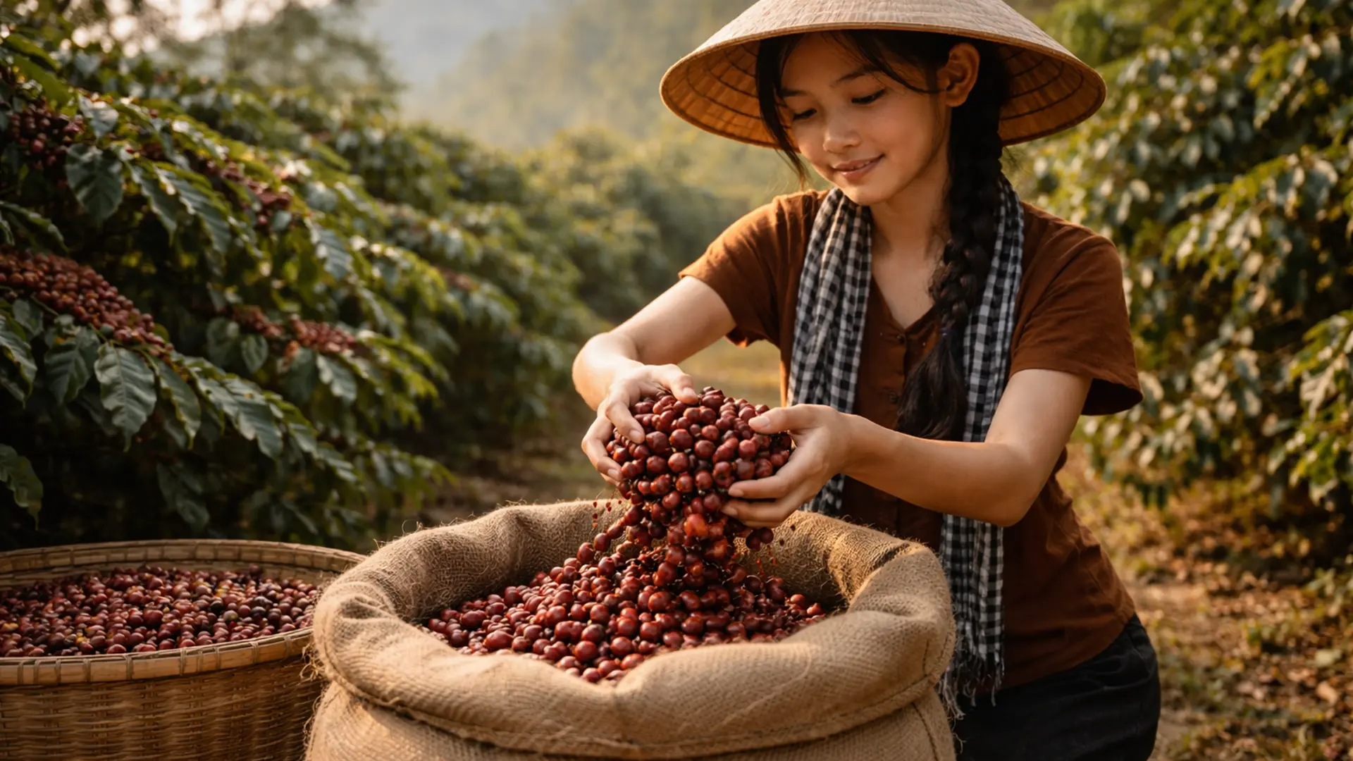 Cà phê được sản xuất tại Việt Nam.